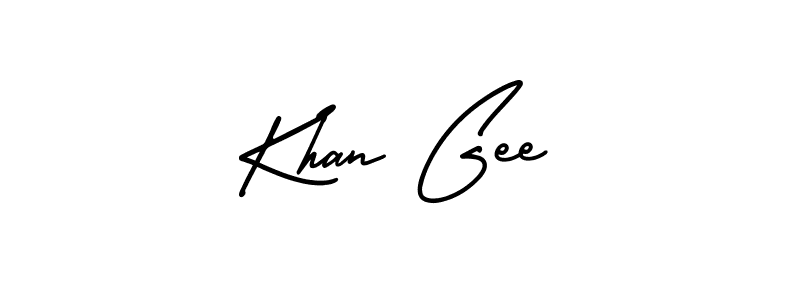 It looks lik you need a new signature style for name Khan Gee. Design unique handwritten (AmerikaSignatureDemo-Regular) signature with our free signature maker in just a few clicks. Khan Gee signature style 3 images and pictures png