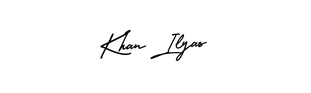 How to make Khan Ilyas name signature. Use AmerikaSignatureDemo-Regular style for creating short signs online. This is the latest handwritten sign. Khan Ilyas signature style 3 images and pictures png