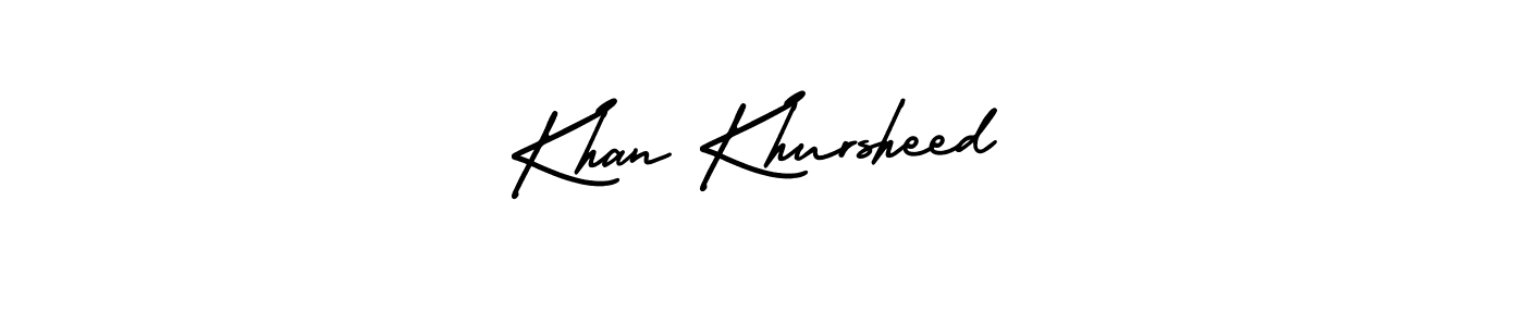 You should practise on your own different ways (AmerikaSignatureDemo-Regular) to write your name (Khan Khursheed) in signature. don't let someone else do it for you. Khan Khursheed signature style 3 images and pictures png
