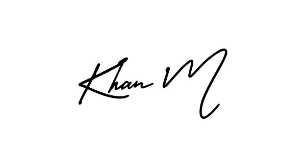 Make a beautiful signature design for name Khan M. With this signature (AmerikaSignatureDemo-Regular) style, you can create a handwritten signature for free. Khan M signature style 3 images and pictures png