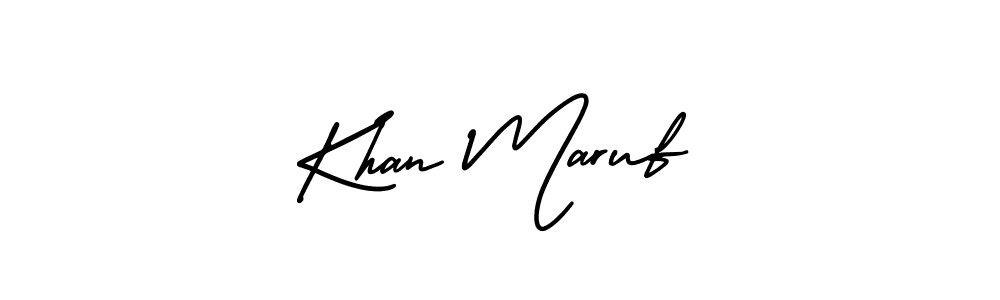Use a signature maker to create a handwritten signature online. With this signature software, you can design (AmerikaSignatureDemo-Regular) your own signature for name Khan Maruf. Khan Maruf signature style 3 images and pictures png
