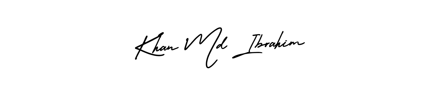 Make a beautiful signature design for name Khan Md Ibrahim. With this signature (AmerikaSignatureDemo-Regular) style, you can create a handwritten signature for free. Khan Md Ibrahim signature style 3 images and pictures png