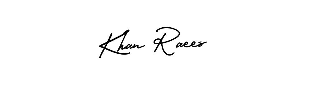 This is the best signature style for the Khan Raees name. Also you like these signature font (AmerikaSignatureDemo-Regular). Mix name signature. Khan Raees signature style 3 images and pictures png