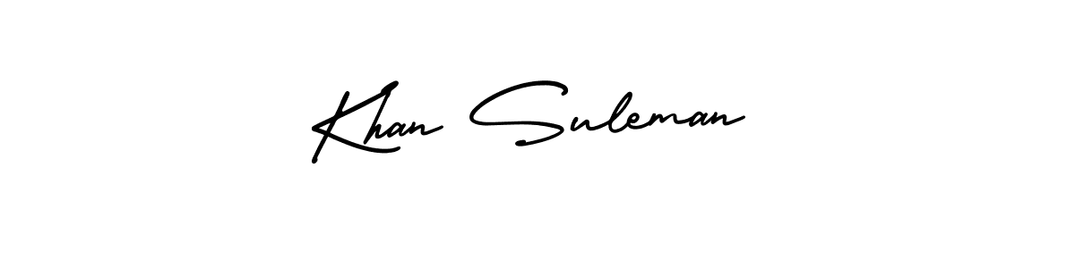 Similarly AmerikaSignatureDemo-Regular is the best handwritten signature design. Signature creator online .You can use it as an online autograph creator for name Khan Suleman. Khan Suleman signature style 3 images and pictures png