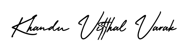 A modern signature idea for name Khandu Vitthal Varak using AmerikaSignatureDemo-Regular font. Clean strokes and elegant curves make it stand out instantly. Khandu Vitthal Varak signature style 3 images and pictures png