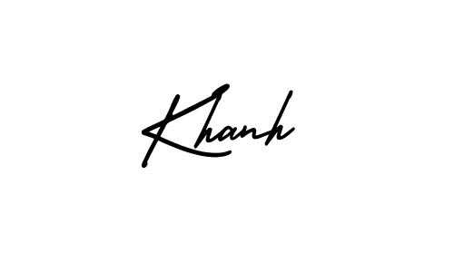 How to make Khanh name signature. Use AmerikaSignatureDemo-Regular style for creating short signs online. This is the latest handwritten sign. Khanh signature style 3 images and pictures png