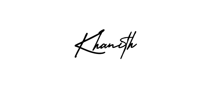 The best way (AmerikaSignatureDemo-Regular) to make a short signature is to pick only two or three words in your name. The name Khanith include a total of six letters. For converting this name. Khanith signature style 3 images and pictures png