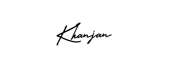 Khanjan stylish signature style. Best Handwritten Sign (AmerikaSignatureDemo-Regular) for my name. Handwritten Signature Collection Ideas for my name Khanjan. Khanjan signature style 3 images and pictures png