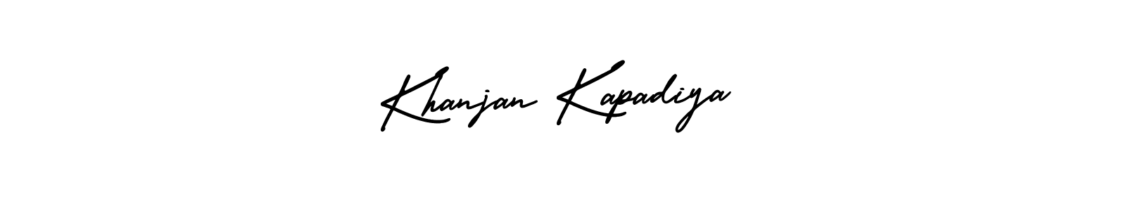 if you are searching for the best signature style for your name Khanjan Kapadiya. so please give up your signature search. here we have designed multiple signature styles  using AmerikaSignatureDemo-Regular. Khanjan Kapadiya signature style 3 images and pictures png