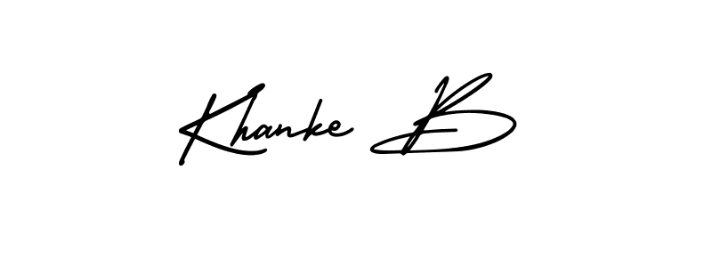 Khanke B stylish signature style. Best Handwritten Sign (AmerikaSignatureDemo-Regular) for my name. Handwritten Signature Collection Ideas for my name Khanke B. Khanke B signature style 3 images and pictures png