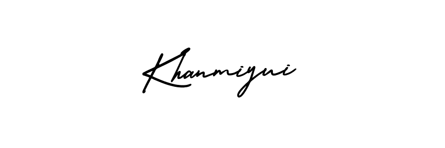 if you are searching for the best signature style for your name Khanmiyui. so please give up your signature search. here we have designed multiple signature styles  using AmerikaSignatureDemo-Regular. Khanmiyui signature style 3 images and pictures png