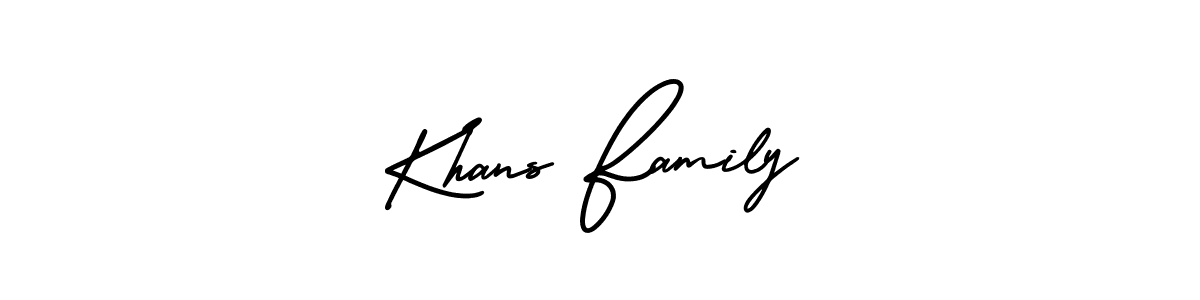 Use a signature maker to create a handwritten signature online. With this signature software, you can design (AmerikaSignatureDemo-Regular) your own signature for name Khans Family. Khans Family signature style 3 images and pictures png