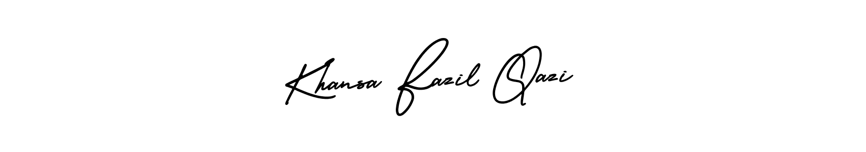 How to make Khansa Fazil Qazi name signature. Use AmerikaSignatureDemo-Regular style for creating short signs online. This is the latest handwritten sign. Khansa Fazil Qazi signature style 3 images and pictures png