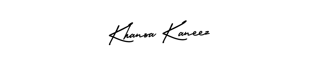 Design your own signature with our free online signature maker. With this signature software, you can create a handwritten (AmerikaSignatureDemo-Regular) signature for name Khansa Kaneez. Khansa Kaneez signature style 3 images and pictures png