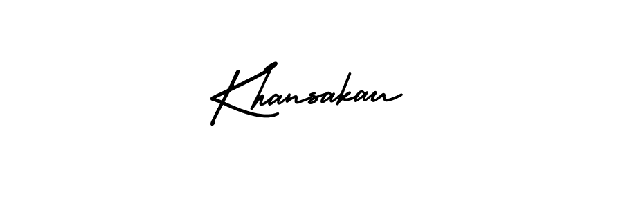 AmerikaSignatureDemo-Regular is a professional signature style that is perfect for those who want to add a touch of class to their signature. It is also a great choice for those who want to make their signature more unique. Get Khansakau name to fancy signature for free. Khansakau signature style 3 images and pictures png