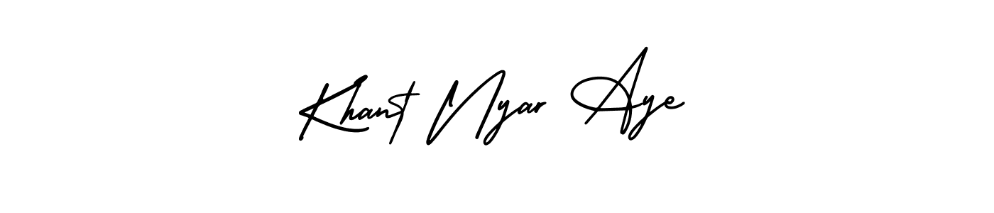 This is the best signature style for the Khant Nyar Aye name. Also you like these signature font (AmerikaSignatureDemo-Regular). Mix name signature. Khant Nyar Aye signature style 3 images and pictures png