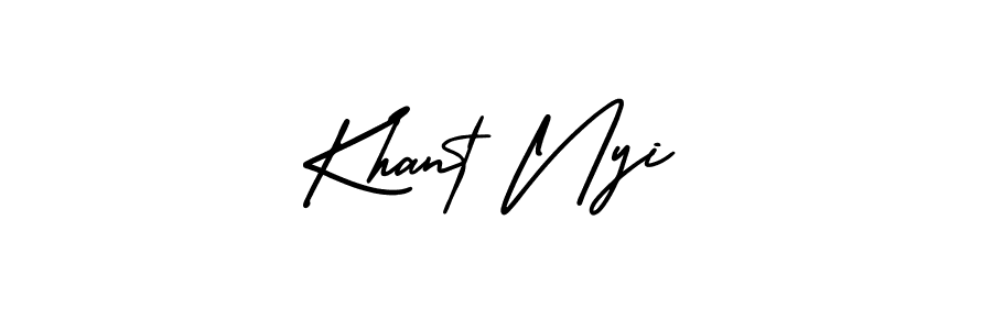 How to make Khant Nyi signature? AmerikaSignatureDemo-Regular is a professional autograph style. Create handwritten signature for Khant Nyi name. Khant Nyi signature style 3 images and pictures png