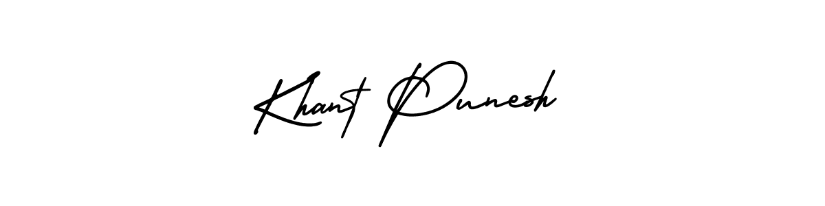 Best and Professional Signature Style for Khant Punesh. AmerikaSignatureDemo-Regular Best Signature Style Collection. Khant Punesh signature style 3 images and pictures png