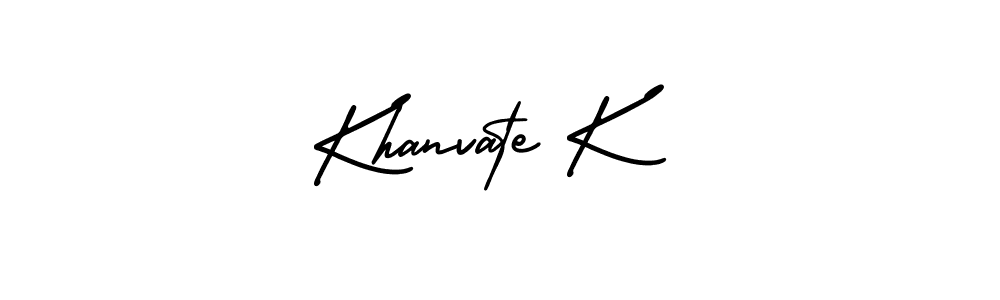 Khanvate K stylish signature style. Best Handwritten Sign (AmerikaSignatureDemo-Regular) for my name. Handwritten Signature Collection Ideas for my name Khanvate K. Khanvate K signature style 3 images and pictures png