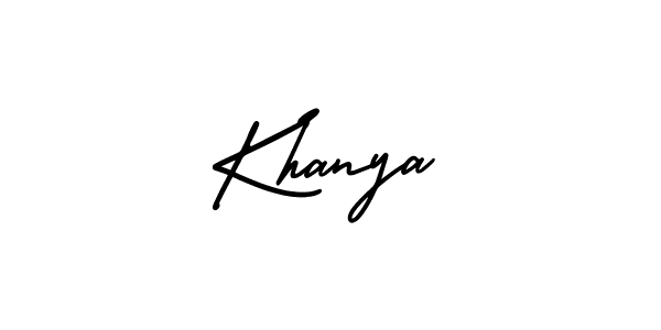 The best way (AmerikaSignatureDemo-Regular) to make a short signature is to pick only two or three words in your name. The name Khanya include a total of six letters. For converting this name. Khanya signature style 3 images and pictures png