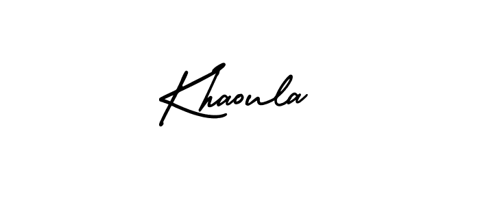 Khaoula stylish signature style. Best Handwritten Sign (AmerikaSignatureDemo-Regular) for my name. Handwritten Signature Collection Ideas for my name Khaoula. Khaoula signature style 3 images and pictures png