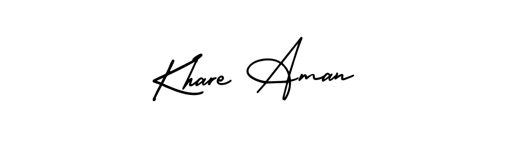 How to make Khare Aman name signature. Use AmerikaSignatureDemo-Regular style for creating short signs online. This is the latest handwritten sign. Khare Aman signature style 3 images and pictures png