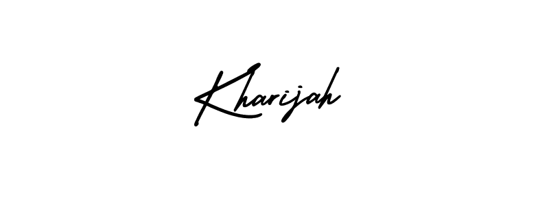 Use a signature maker to create a handwritten signature online. With this signature software, you can design (AmerikaSignatureDemo-Regular) your own signature for name Kharijah. Kharijah signature style 3 images and pictures png
