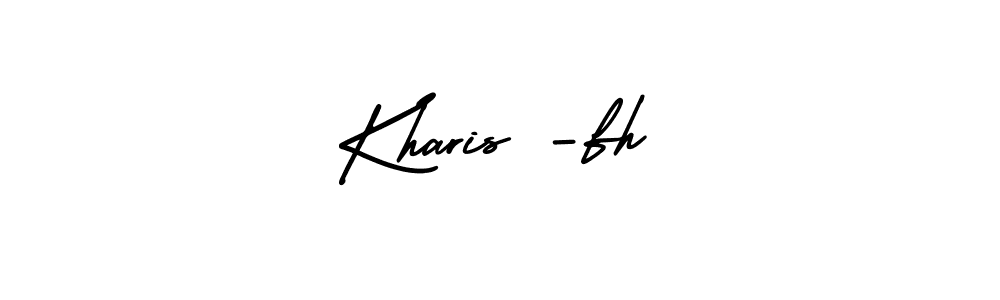 Kharis -fh stylish signature style. Best Handwritten Sign (AmerikaSignatureDemo-Regular) for my name. Handwritten Signature Collection Ideas for my name Kharis -fh. Kharis -fh signature style 3 images and pictures png
