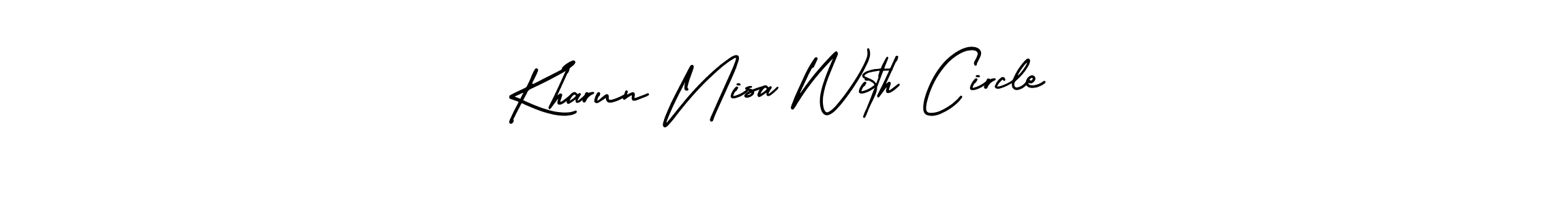 Create a beautiful signature design for name Kharun Nisa With Circle. With this signature (AmerikaSignatureDemo-Regular) fonts, you can make a handwritten signature for free. Kharun Nisa With Circle signature style 3 images and pictures png