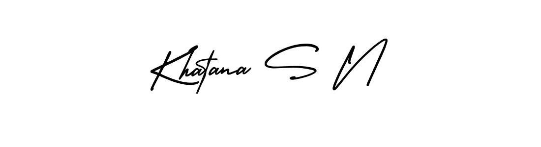 How to make Khatana S N signature? AmerikaSignatureDemo-Regular is a professional autograph style. Create handwritten signature for Khatana S N name. Khatana S N signature style 3 images and pictures png