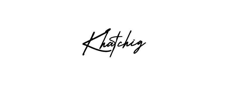 Create a beautiful signature design for name Khatchig. With this signature (AmerikaSignatureDemo-Regular) fonts, you can make a handwritten signature for free. Khatchig signature style 3 images and pictures png