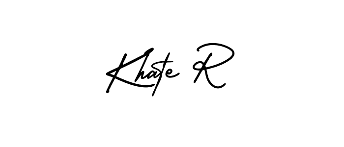Khate R stylish signature style. Best Handwritten Sign (AmerikaSignatureDemo-Regular) for my name. Handwritten Signature Collection Ideas for my name Khate R. Khate R signature style 3 images and pictures png