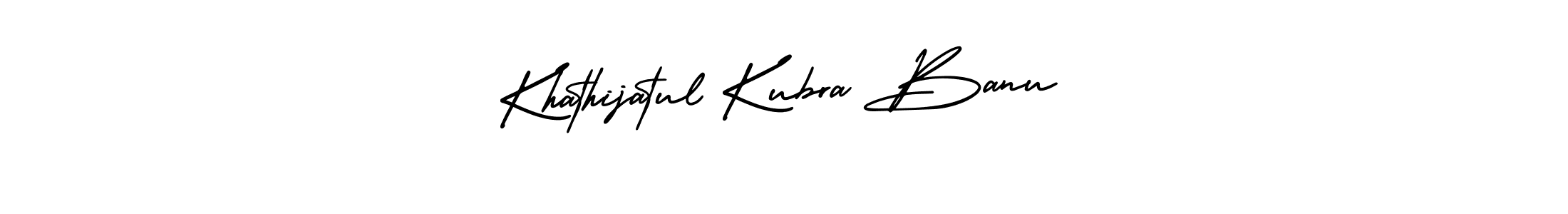 The best way (AmerikaSignatureDemo-Regular) to make a short signature is to pick only two or three words in your name. The name Khathijatul Kubra Banu include a total of six letters. For converting this name. Khathijatul Kubra Banu signature style 3 images and pictures png