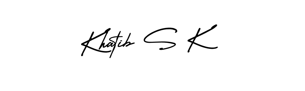 The best way (AmerikaSignatureDemo-Regular) to make a short signature is to pick only two or three words in your name. The name Khatib S K include a total of six letters. For converting this name. Khatib S K signature style 3 images and pictures png