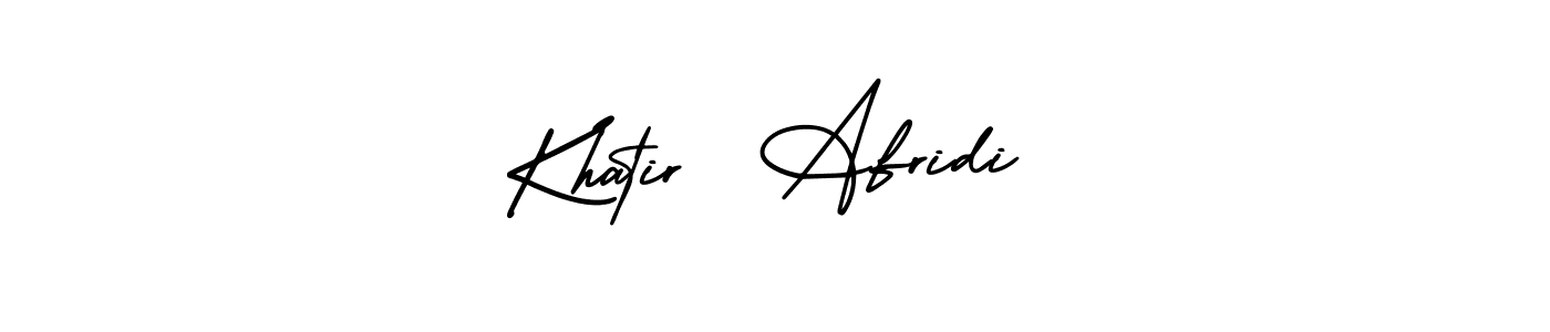 Similarly AmerikaSignatureDemo-Regular is the best handwritten signature design. Signature creator online .You can use it as an online autograph creator for name Khatir  Afridi. Khatir  Afridi signature style 3 images and pictures png