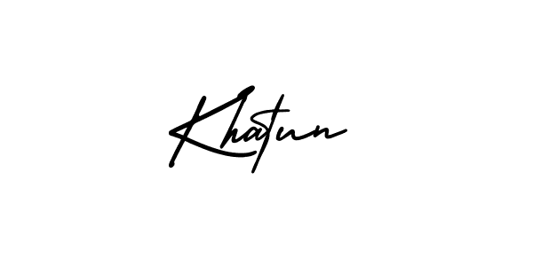 Design your own signature with our free online signature maker. With this signature software, you can create a handwritten (AmerikaSignatureDemo-Regular) signature for name Khatun. Khatun signature style 3 images and pictures png