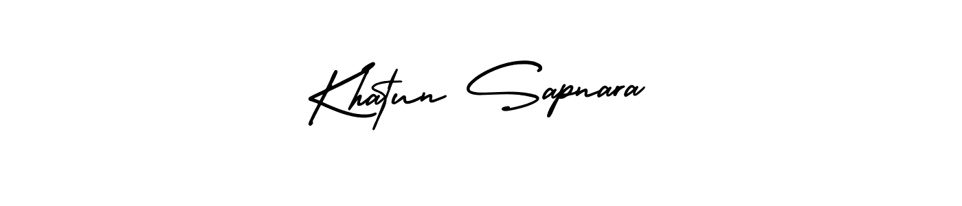 How to make Khatun Sapnara name signature. Use AmerikaSignatureDemo-Regular style for creating short signs online. This is the latest handwritten sign. Khatun Sapnara signature style 3 images and pictures png