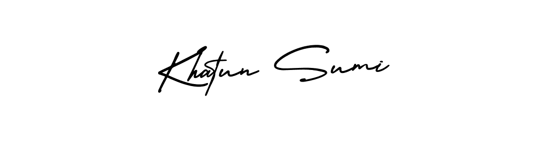 How to Draw Khatun Sumi signature style? AmerikaSignatureDemo-Regular is a latest design signature styles for name Khatun Sumi. Khatun Sumi signature style 3 images and pictures png
