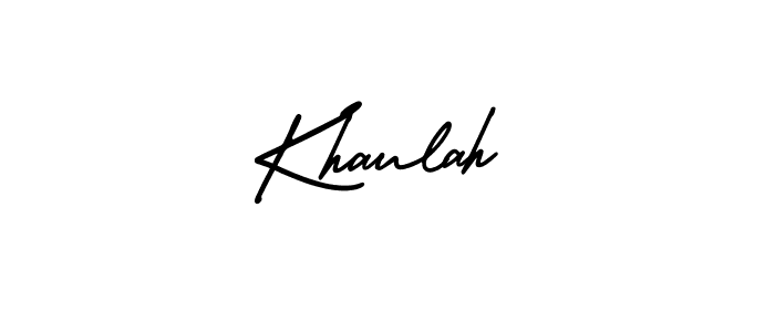 Design your own signature with our free online signature maker. With this signature software, you can create a handwritten (AmerikaSignatureDemo-Regular) signature for name Khaulah. Khaulah signature style 3 images and pictures png