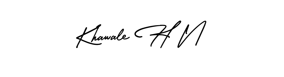 Make a beautiful signature design for name Khawale H N. With this signature (AmerikaSignatureDemo-Regular) style, you can create a handwritten signature for free. Khawale H N signature style 3 images and pictures png