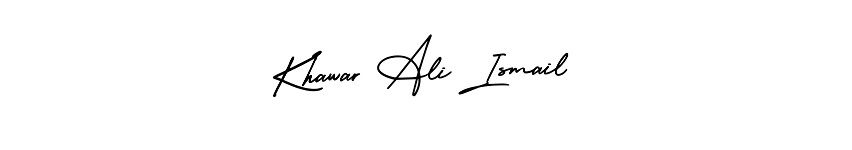 It looks lik you need a new signature style for name Khawar Ali Ismail. Design unique handwritten (AmerikaSignatureDemo-Regular) signature with our free signature maker in just a few clicks. Khawar Ali Ismail signature style 3 images and pictures png