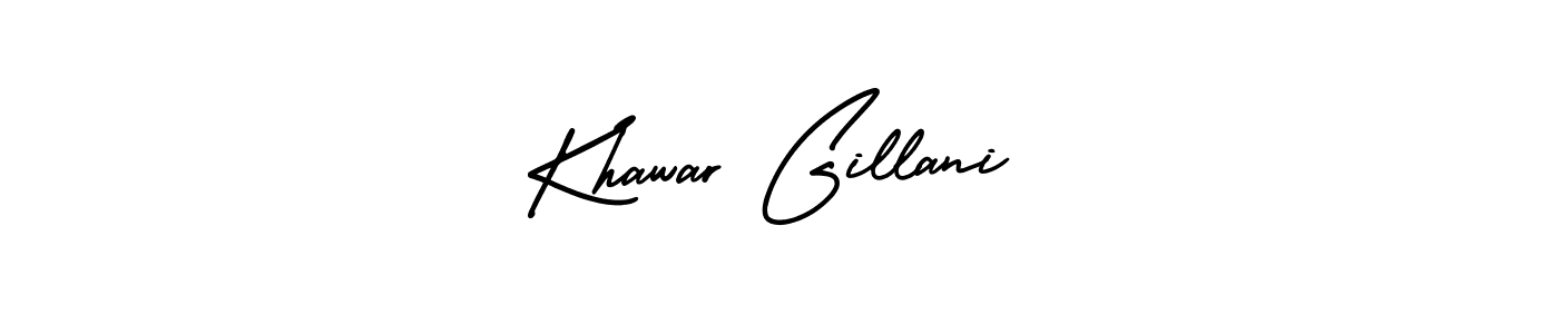 How to make Khawar Gillani name signature. Use AmerikaSignatureDemo-Regular style for creating short signs online. This is the latest handwritten sign. Khawar Gillani signature style 3 images and pictures png