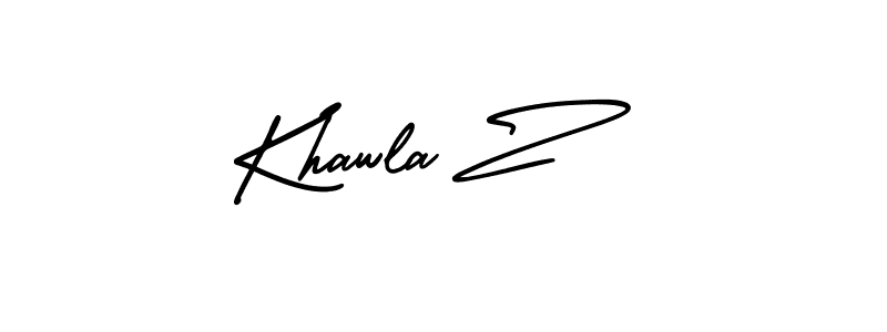 Create a beautiful signature design for name Khawla Z. With this signature (AmerikaSignatureDemo-Regular) fonts, you can make a handwritten signature for free. Khawla Z signature style 3 images and pictures png