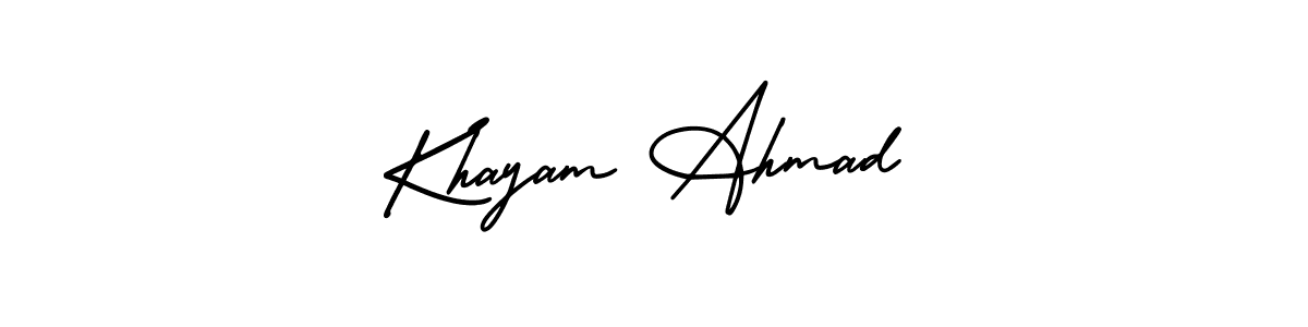How to make Khayam Ahmad signature? AmerikaSignatureDemo-Regular is a professional autograph style. Create handwritten signature for Khayam Ahmad name. Khayam Ahmad signature style 3 images and pictures png