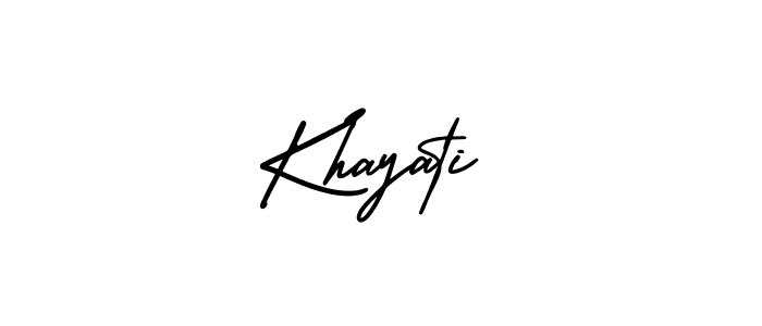 Design your own signature with our free online signature maker. With this signature software, you can create a handwritten (AmerikaSignatureDemo-Regular) signature for name Khayati. Khayati signature style 3 images and pictures png
