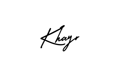 How to make Khayr name signature. Use AmerikaSignatureDemo-Regular style for creating short signs online. This is the latest handwritten sign. Khayr signature style 3 images and pictures png