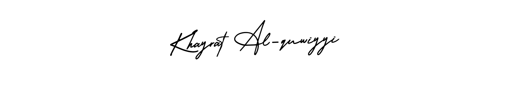 You should practise on your own different ways (AmerikaSignatureDemo-Regular) to write your name (Khayrat Al-quwiyyi) in signature. don't let someone else do it for you. Khayrat Al-quwiyyi signature style 3 images and pictures png