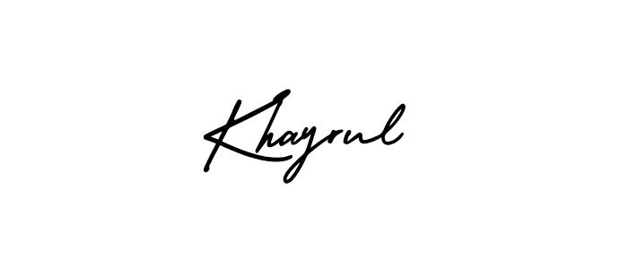 Make a beautiful signature design for name Khayrul. With this signature (AmerikaSignatureDemo-Regular) style, you can create a handwritten signature for free. Khayrul signature style 3 images and pictures png