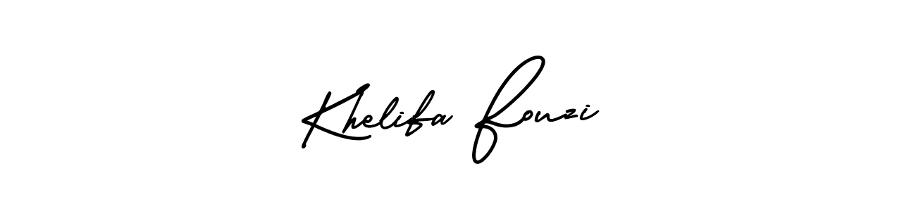 How to make Khelifa Fouzi signature? AmerikaSignatureDemo-Regular is a professional autograph style. Create handwritten signature for Khelifa Fouzi name. Khelifa Fouzi signature style 3 images and pictures png