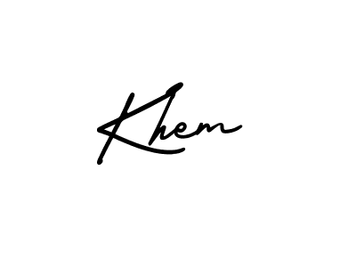 Khem stylish signature style. Best Handwritten Sign (AmerikaSignatureDemo-Regular) for my name. Handwritten Signature Collection Ideas for my name Khem. Khem signature style 3 images and pictures png